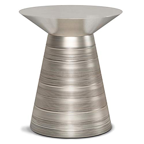 Simplihome Tavolino, Metallo, Argento Antico, 18 Inch
