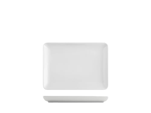 H&H Set 6 Piatti Rettangolari Pearl Bianco Cm17X23