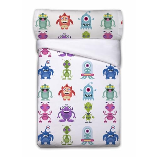 Pierre Cardin Set Copripiumino Aliens Bianco Letto Da 90 3 Pezzi