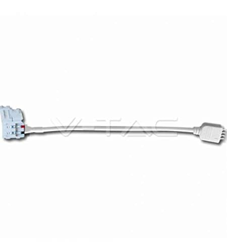 V-Tac Sku.3506 - Connettore Flessibile Rgb E Pin Accessorio Stripled, Plastica E Altri Materiali, Colore: Bianco