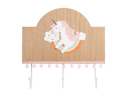 H&H Unicorno Porta Abiti 3 Posti In Legno Con Ganci In Metal