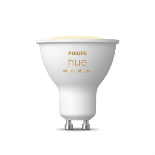 Philips Hue Faretto Smart Gu10, Luce Bianca Da Calda A Fredda, 400Lm, Compatibile Con Bluetooth, Controllo Vocale Con Alexa, Apple Home E Google Assis