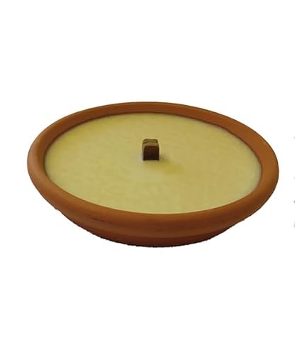 Fiaccola Da Giardino In Coccio Ø 17,5 Cm - Cera Avorio - Durata 4,5 Cm
