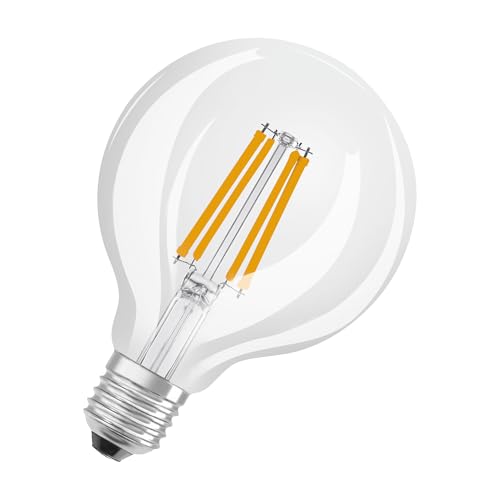 Osram Lampada Led Led Classic Con Filamento Dalla Classica Forma Sferica, Filamento In Vetro Trasparente, 3,8 W, Attacco E27, Eek A, 806 Lm Per Illumi