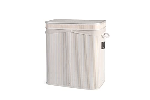 H&H Portabiancheria Rettangolare In Bamb Cm 52X32X60 H