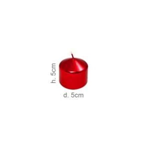 Rosso Metall Candela Moccolo 5X5Cm 432 ##