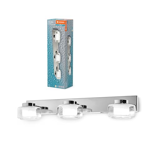 Ledvance Orbis Flame Lampada Da Parete E Soffitto Con Led, Cromo, 16,5W, 1050Lm, 3000/4000K,(Bianco Freddo/Bianco Caldo), Protezione Ip44 Contro Corpi