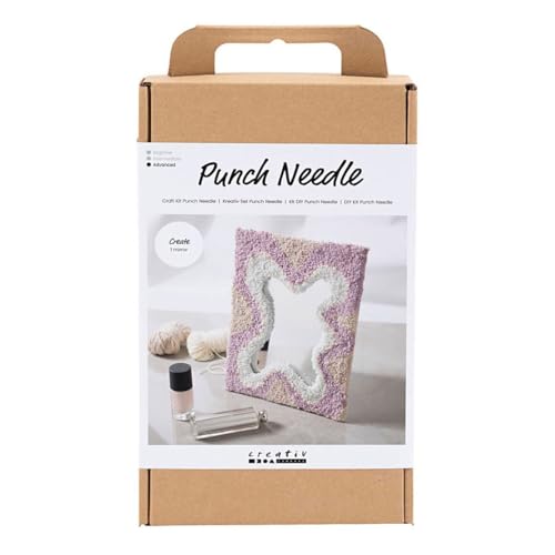 Craft Kit Punch Needle, Colori Pastello, Specchio, 1 Confezione