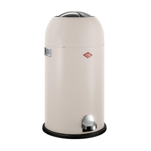 Wesco Kickmaster - Pattumiera In Colore Sabbia Opaco, Lamiera D'Acciaio Verniciata A Polvere, Ammortizzatore Integrato, Volume 33 Litri, Grande Inseri