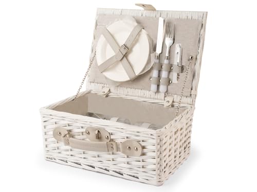 H&H Cestino Picnic Bianco Cm36X26Xh16