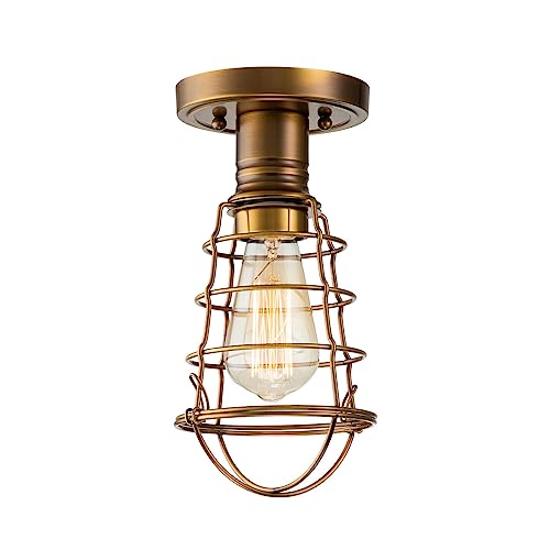 Elstead Quoizel Mixon Plafoniera Semi-Incasso In Ottone Stagionato