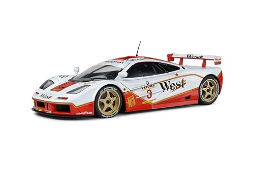Solido 1:18 Mclaren F1 Gtr Short Tail White #8 Price/Bascher Bpr Gt 1995, Multicolore