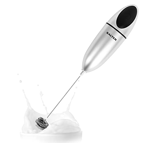 Salter 546 Svxr Montalatte Elettrico Con Frusta A Doppia Serpentina, Leggero E Portatile Frullino Montalatte A Immersione, Latte Caldo E Freddo, Crea