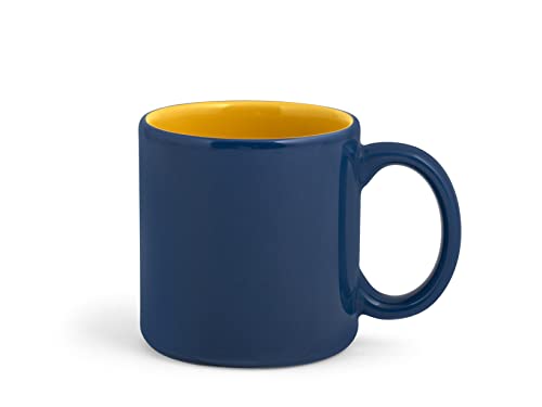 H&H Mug Maracuja In Stoneware Blu E Giallo Cl 36