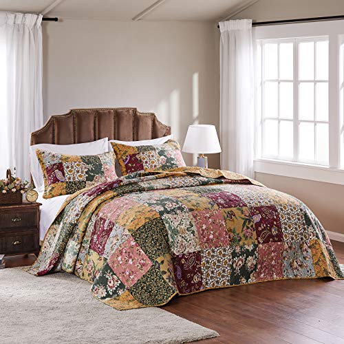 Greenland Home Antique Chic Full 3-Piece Bedspread Set, Cotone, Multicolor, King