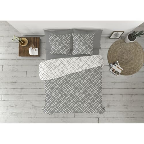 Pierre Cardin Set Copripiumino Incrocio Grigio Letto Da 90 3 Pezzi