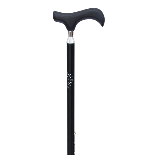 Canne Classiche Collo Stretto Nero Regolabile Canna Con Incisione A Cuore