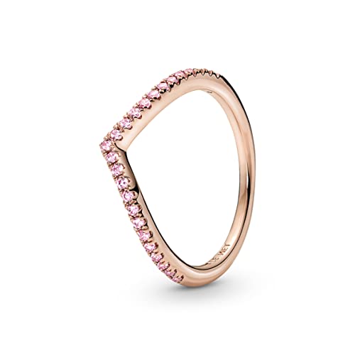 Pandora Timeless Anello Wish Sparkling Pink Placcato In Oro Rosa 14 K Con Zirconi Cubici Rosa Fairy Tale, 50