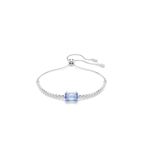 Swarovski Braccialetto Matrix Tennis, Taglio Misto, Blu, Placcato Rodio