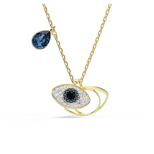 Swarovski Pendente Symbolica, Evil Eye, Blu, Placcato Color Oro