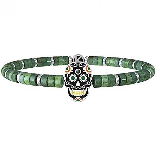 Kidult - Bracciale In Acciaio 316L Smalto Diaspro Cristalli | Symbols