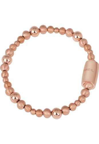 Breil, Collezione Magnetica, Bracciale Small Sun, In Acciaio Ip Rose, Con Piccole Sfere In Doppia Finitura Diamantata E Lucida, Pratica Chiusura Con M