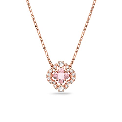 Swarovski Collana Swarovski Sparkling Dance, Quadrifoglio, Rosa, Placcato Color Oro Rosa