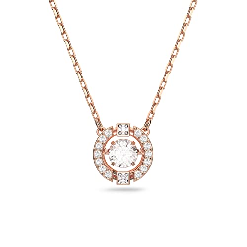 Swarovski Collana Swarovski Sparkling Dance Round, Bianco, Placcato Oro Rosa