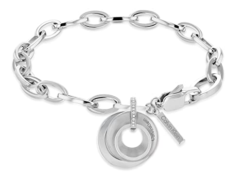 Calvin Klein Braccialetto A Catena Da Donna Collezione Playful Circular Shimmer Con Cristalli - 35000156