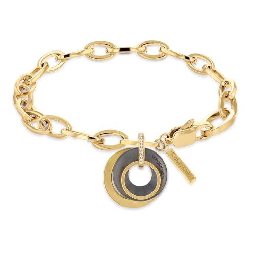 Calvin Klein Braccialetto A Catena Da Donna Collezione Playful Circular Shimmer Con Cristalli - 35000154