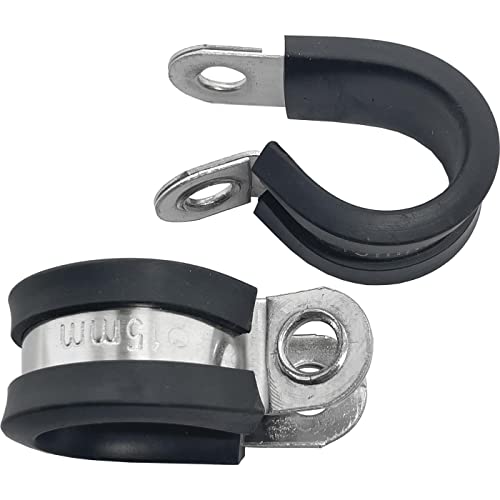 Lumonic 5X Fascette Per Tubi Da 15Mm Con Inserto In Gomma In Acciaio Inox V2A I Fascette Per Cavi Per Avvitare I Fascetta Per Tubi 15Mm, Fascette Per