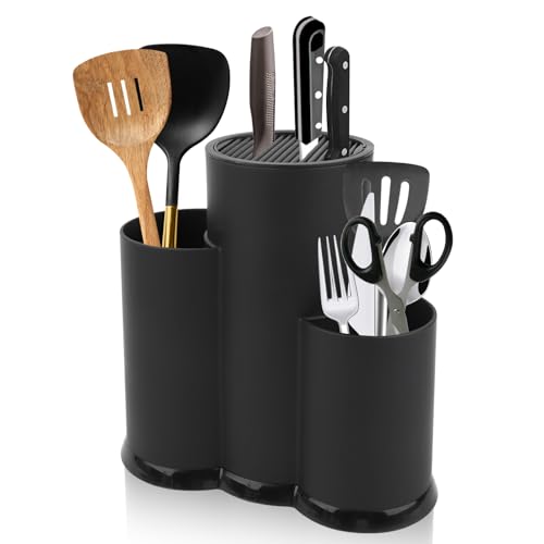 3 In 1 Ceppo Portacoltelli, Set Coltelli Da Cucina, Ceppo Coltelli Vuoto, Universal Portacoltelli Da Cucina, Ceppo Coltelli Con Slot Porta Coltello Da