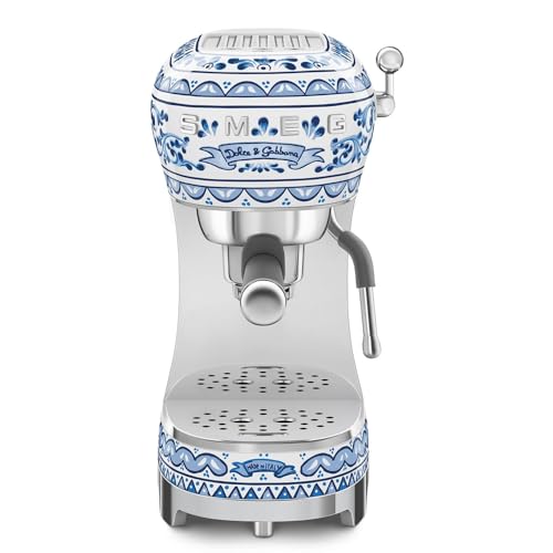 Smeg - Macchina Caffè Espresso Blu Mediterraneo Dolce Gabbana, Blue