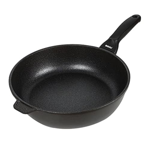 Risoli Padella Alta In Alluminio Pressofuso Con Manico In Bakelite, Linea Black Plus (Ø 24 Cm)