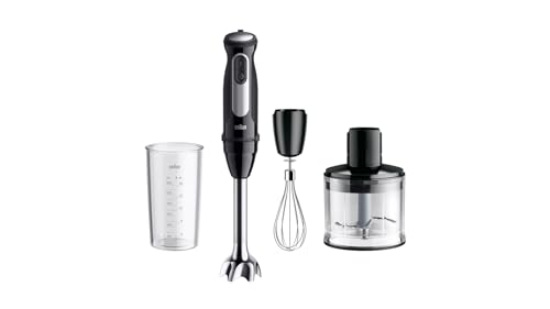 Braun Multiquick 5 Pro Mq55236M, Frullatore A Immersione A 25 Velocità, Sistema Easyclick Plus Per Accessori, 1000 W, Nero Con Frusta, Tritatutto (500