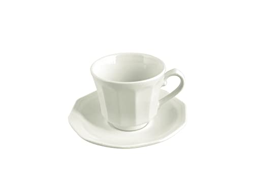Churchill 7790159 6 Tazze Caffè Con Piatto Earthenware "Arctic White"