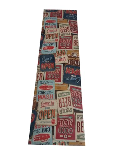 Lavelahome - Tappeto Da Cucina Antiscivolo | Lavabile In Lavatrice Happy Day Targhe Usa Design Vintage | Facile Manutenzione | Multicolore, Poliestere