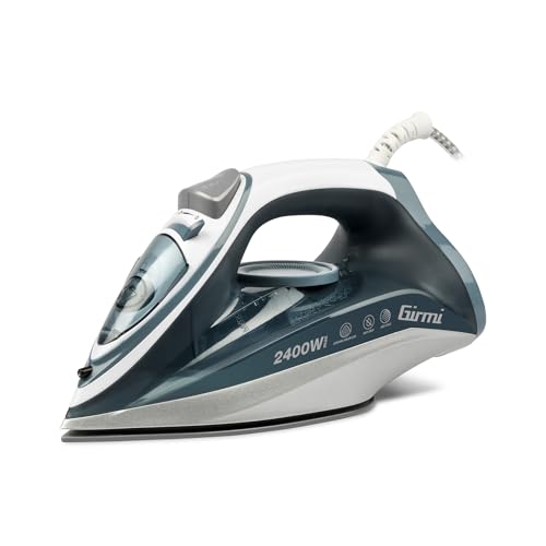 Girmi St51 Ferro Da Stiro A Vapore, Alta Potenza 2400 W, Piastra In Ceramica, Impugnatura Ergonomica, Capacità 250 Ml, Funzione Anti-Calcare, Anti-Goc