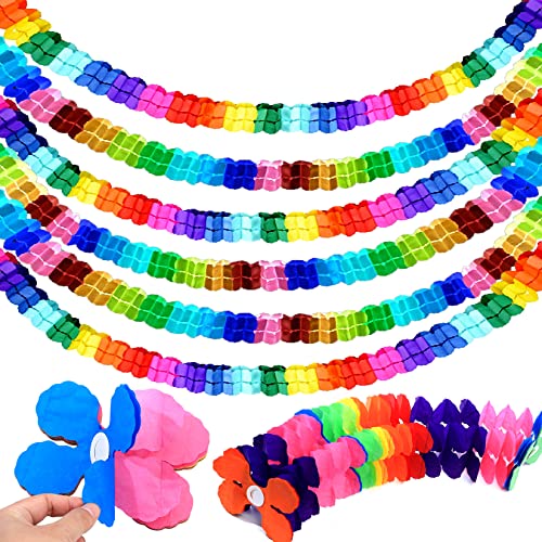 6 Pezzi 9.84Ft Ghirlande Di Carta Multicolore, Quadrifoglio Festoni Colorato, Ghirlanda Decorazione Carta Farfalla Per Festa Compleanno Laurea Matrimo