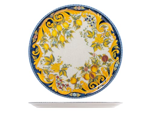 Saturnia Tuscany Set 6 Piatti Pizza In Porcellana Decorata, 33Cm