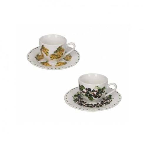 Brandani Tazzina Caffe Le Primizie Fresh Fruits Set 2 Pz Porcellana