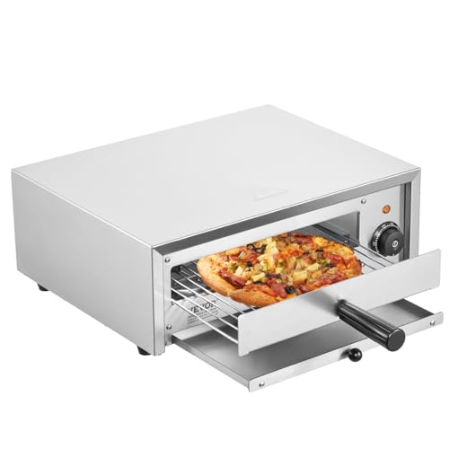 Vevor Forno Elettrico Per Pizza Da Banco 12 Pollici 1500 W, Intervallo Temperatura 50-350 ℃, Struttura In Acciaio Inossidabile Vassoio Briciole Facile
