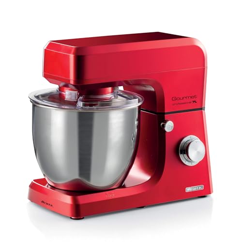Ariete 1598/01 Gourmet Professional 7L, Impastatrice Planetaria, 1200 W, Capacità 7 L, 3 Accessori, 6 Velocità, Funzione Pulse, Coperchio Paraschizzi,