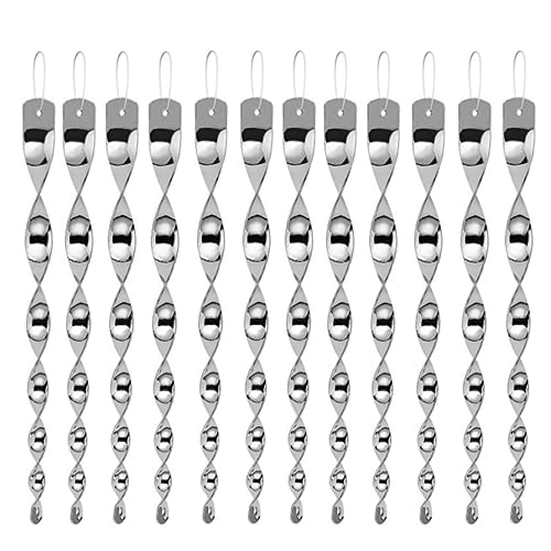 Spirale Riflettente, 12 Pezzi Repellente Per Uccelli Riflettente Spirale Repellente Per Uccelli Riflettente Spaventapasseri Riflettenti (Argento) Sird