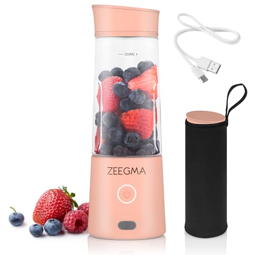 Zeegma Vitamine Go Frullatore Portatile 450Ml Per Smoothie E Frullato Proteico, Mixer Con Bateria 5000Mah Usb 25 Utilizzi Per Carica Personale Leggero