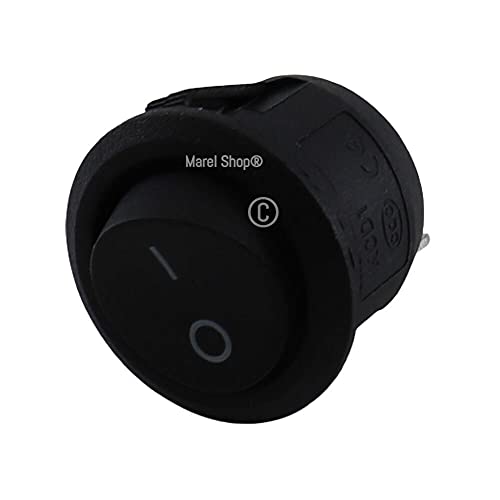 Marel Shop® - Interruttore Unipolare Nero On Off Compatibile Con Vaporella Polti E Vari Utilizzi Per Modelli: 610-630 - 650-670