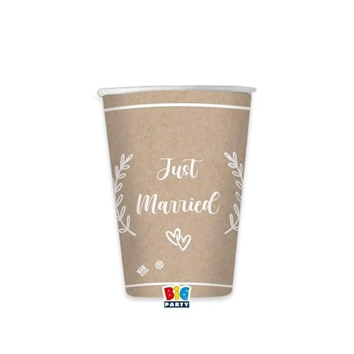 Bicchieri 200 Cc Just Married Kraft Conf Da 8 Pezzi