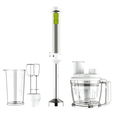 Gio Stile 3300 Frullatore A Immersione Multifunzione, 800 W, Bianco