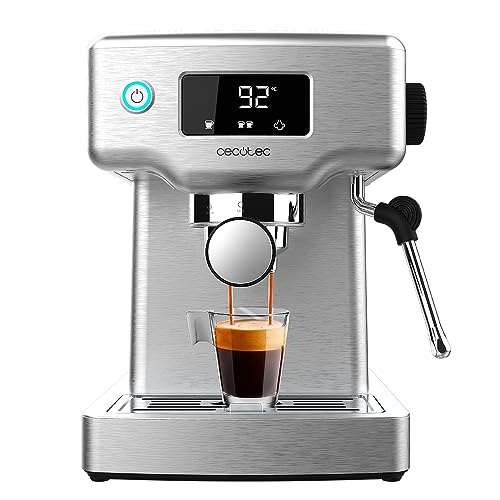 Cecotec Caffettiera Power Espresso 20 Barista Compact. 1465 W, Thermoblock, 20 Bar, Vaporizzatore, 2 Tazze Di Caffè, Serbatoio Dell'Acqua Rimovibile D