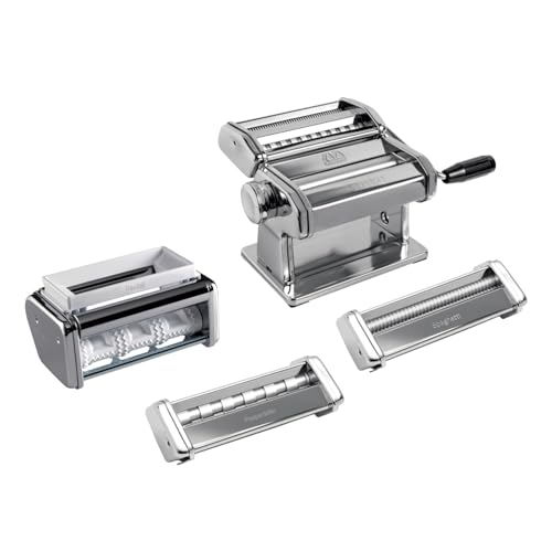 Marcato Multipast, Set Macchine Per Pasta, Acciaio Cromato, Diversi Formati Di Pasta, 20X20X15 Cm, Facile Da Usare